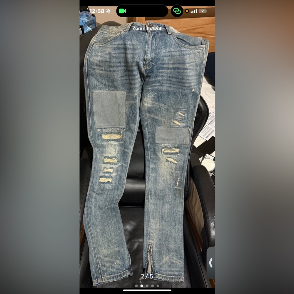 Embellish Men's Distressed biker  Blue Jeans- 2 pair